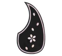 Musiin Folk acoustic guitar pickguard, strumming protection and anti-scratch, cherry blossom falling-water drop-shaped guitar pickguard sticker (black)