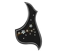 Musiin Folk acoustic guitar pickguard, strumming protection and anti-scratch, cherry blossom tree-bird-shaped guitar pickguard sticker (black)