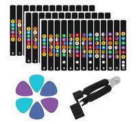 Musiin Guitar Starter Kit 3 fretboard note stickers colored-coded note decals with fretboard map stickers, 1 String changing tool and 6 picks suitable for beginners' practice