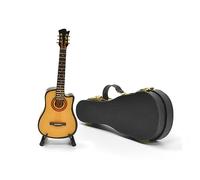 Musiin Guitare Miniature avec Support et étui, idéale pour décorer Un Bureau ou Une étagère Lors d'un Studio de Musique à Domicile (Acoustique à pan coupé/13 cm)