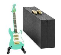 Musiin Guitare Miniature avec Support et étui, idéale pour décorer Un Bureau ou Une étagère Lors d'un Studio de Musique à Domicile (Vert/10 cm)