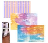 Musiin Les autocollants Kalimba Piano à pouce 21 tons sont adaptés pour les débutants pour apprendre la musique, les cadeaux de couleur, orange, bleu, aquarelle, rayures (lot de 3)