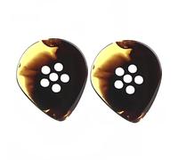 Musiin Lot de 2 médiators épais de qualité supérieure, fabriqués à la main, style lame, pour guitare électrique, basse, acoustique, jazz, blues (écaille de tortue)