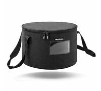 Musiin Sacoche multifonction ronde pour accessoires de guitare, basse, clavier, batterie, câbles et adaptateurs. Poche intérieure en filet pour connecteurs. Organisateur pour matériel de musique.