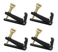 Musiin Violin fine tuner for 4/4-3/4 violin metal string adjusters set of four (black)