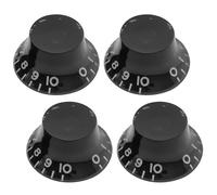 Musiin Volume Tone Control Knob Caps for Electric Guitar Les Paul Epiphone Style 18-Tooth Durable Plastic Material, Sturdy and Long-Lasting(4 Black Packs)