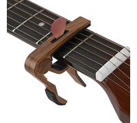 Musiin Wood Grain Capo with Pick Holder for Acoustic Electric Guitar, Ukulele, Mandolin, Banjo