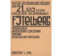 Musik im Leben der Völker am 21. Juli 20 Uhr dirigiert im Opernhaus Fitelberg Warschaus berühmter Dirigent Werke polnischer Meister Preise 1-5 Mk. (1927) Poster imprimé par Kurt Schwitters (61 x 91,4