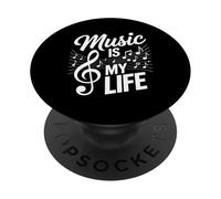 Musik ist Mein Leben Statement Musicien avec Inscription en Allemand « Musik ist Mein Leben » PopSockets PopGrip Adhésif