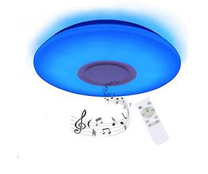 Musik Plafonnier à LED avec Bluetooth, application de commande Changement de couleur Éclairage, cristal monter Lampe Plafonnier pour chambre à coucher, AC 85 ~ 260 V
