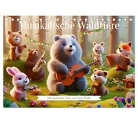 Musikalische Waldtiere (Tischkalender 2026 DIN A5 quer), CALVENDO Monatskalender: Ein perfektes Geschenk, ideal für Kinder, Naturliebhaber, Musikfreunde und alle die das Besondere schätzen