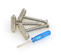 MUSIKLAN Lot de 3 selles moletées filetées en laiton massif pour guitare électrique Fender Telecaster des années 60, Telecaster/Tele/TL 58, 6,5 mm, vis noires