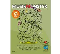 Musikmonster - Das Ausmalbuch mit Instrumenten: Niedliche Monster mit Gitarre, Klavier & Co. - zum Ausmalen & Lernen für Kinder ab 4 Jahren