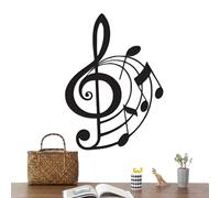 Musiknot Mur en métal - Design en fer fait à la main, finition enduite de poudre, art décoratif léger, thème musical élégant, accessoires de suspension murale d'intérieur | Idéal pour la salle