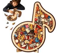 Musiknoteninstrument-Puzzle-Ornament,Wooden Musical Note Jigsaw Puzzle(A) (B)