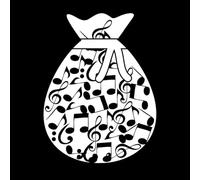 musique abstraite isolée Stickers muraux 49.4x65.7cm Multicolore Blanc