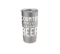Musique country et bière, c'est pourquoi je suis là pour boire des boissons occidentales Gobelet isotherme en acier inoxydable double paroi