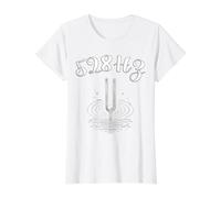 Musique curative à fréquence 528HZM Sacred Natural Tuning Holy T-Shirt Graphique avec Valeur, Femme, Blanc, M