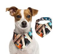 Musique de Guitare électrique imprimée,Bandanas pour Chien, écharpe en Coton, Bavoirs réglables pour Animaux de Compagnie,S