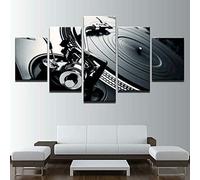 Musique De Platine Dj Poster Tableaux, Posters Et Arts Décoratifs Tableau Cuisine Decoration Murale Salon Moderne Impressions Sur Toile Intissee 5 Pièces 150×80 Cm -3Z9H/C5S