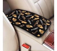 Musique de saxophone et de trombone noire,Coussin de protection universel pour accoudoir de console centrale de véhicule, doux et confortable, pour poignée de maintien.