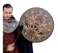 Musique de tambour chamanique - Instrument de rythme spirituel, percussion de symbole sibérien | Outil de sonore Portable polyvalent, pour la méditation, l'alignement des chakras, la réflexio