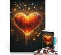 Musique du cœur brûlant Puzzle 1000 pièces pour Adolescents Jouets à Faire soi-même Liste de souhaits avec Le Père Noël 38x26cm