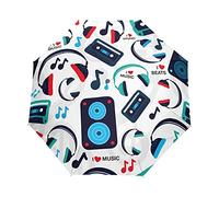 Musique Écouter Radio Écouteur Mélodieux Parapluie Pliable Pliant à Ouverture Automatique Parapluies Pliant Coupe-Vent pour Voyager Plage Femmes Enfants Homme Fille