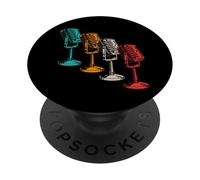 Musique Karaoké Bar Parti Chanteuse Microphone Rétro Cadeau PopSockets PopGrip Adhésif