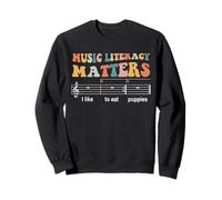 Musique Literacy Matters I Like to Eat Puppies Sweatshirt