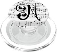 Musique Monogramme Initiale de la Lettre Majuscule N PopSockets PopGrip pour MagSafe