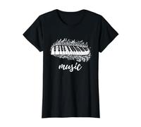 Musique. Note Musicale T-Shirt Graphique avec Valeur, Femme, Noir, S