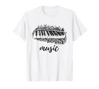 Musique. Note Musicale T-Shirt Graphique avec Valeur, Homme, Blanc, S