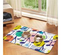 Musique, Notes de Musique, Élégant,Tapis d'alimentation pour Animaux de Compagnie, Sets de Table en Cuir PU pour Chats et Chiens,30x45cm
