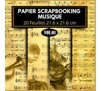 Musique Papiers vintage Scrapbook: Papier Scrapbooking Musique : Music Pattern For Scrapbooking, papeterie décorative pour Scrapbooking, Journal ... Origami, Premium Paper Size 8.5”x8.5”