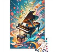 Musique Piano Notes Puzzle, 1000 Pièces Jeu Intérieur Adulte | 70x50cm Carton, Exercice Mental, Cadeau Anniversaire, Décoration Salon, Réduction Stress