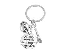 musique porte-clés microphone rétro porte-clés rétro à dos sacs suspendus pendentif pour à main porte-téléphone téléphone parti