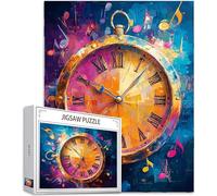 Musique Puzzle 1000 Pièces Adultes, 5D DIY Puzzle Horloge Couleur Puzzles, Jigsaw Jeu éducatif Effrayant, Ddifficile pour Adultes Emballage Cadeau for Decoration Chambre Murale Cadeau Homme,Model591