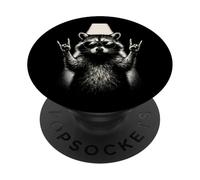 Musique Rock rétro de Raccoon PopSockets PopGrip Adhésif