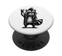 Musique Rock rétro de Raccoon PopSockets PopGrip Adhésif