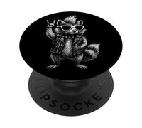 Musique Rock rétro de Raccoon PopSockets PopGrip Adhésif