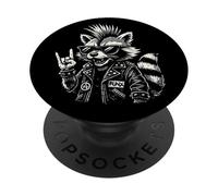 Musique Rock rétro de Raccoon PopSockets PopGrip Adhésif