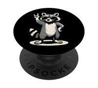 Musique Rock rétro de Raccoon PopSockets PopGrip Adhésif