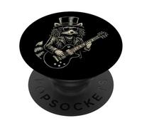 Musique Rock rétro de Raccoon PopSockets PopGrip Adhésif