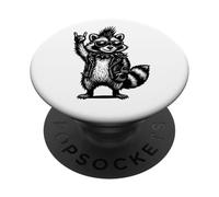 Musique Rock rétro de Raccoon PopSockets PopGrip Adhésif