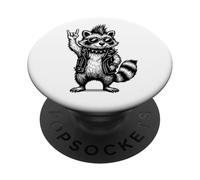 Musique Rock rétro de Raccoon PopSockets PopGrip Adhésif