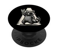 Musique Rock rétro de Raccoon PopSockets PopGrip Adhésif