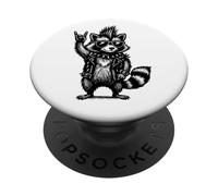 Musique Rock rétro de Raccoon PopSockets PopGrip Adhésif
