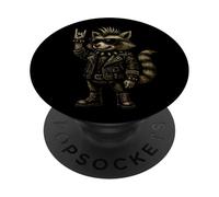 Musique Rock rétro de Raccoon PopSockets PopGrip Adhésif