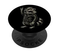 Musique Rock rétro de Raccoon PopSockets PopGrip Adhésif